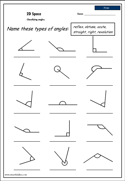 Naming angles, Mathematics skills online, interactive activity lessons