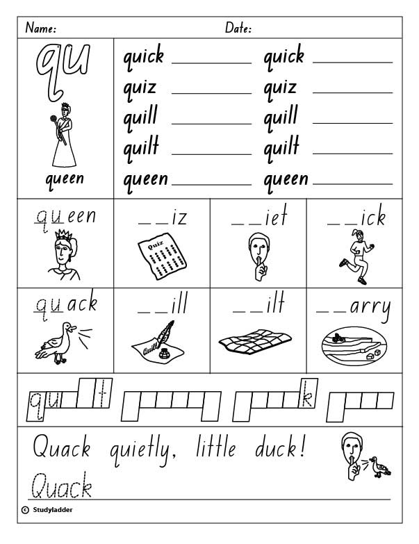 Digraph qu English Skills Online Interactive Activity Lessons