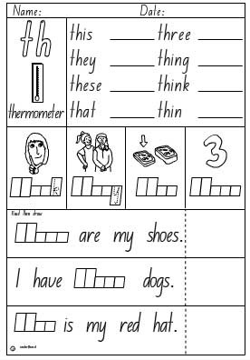 Activity Sheet- Digraph th, English skills online, interactive activity