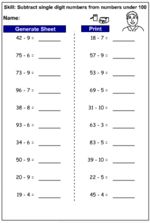 two digit subtraction jump strategy activity 2