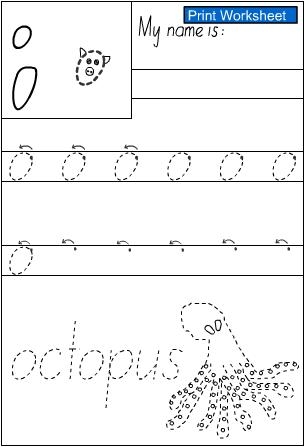 Letter o -Handwriting Sheet, English skills online, interactive ...